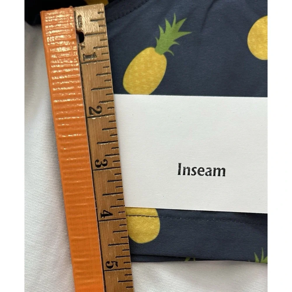 EUBI Swim Shorts Men's XXL Stretchy Lined Drawstring Hawaiian Delight Pineapple